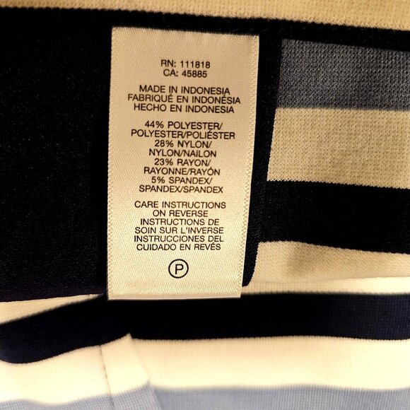 Michael Kors Womens Navy & Light Blue Striped Mini Skirt Size 10 Polyester/Spand - Picture 6 of 8